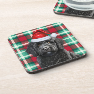 Dessous-de-verre Hiver Thème Noir Labradoodé Vacances Plaid