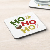 Dessous-de-verre HO HO HO+Christmas Pudding, bonbons, flocon de nei (Côté gauche)