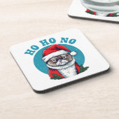 Dessous-de-verre Ho ho non - drôle de chat grumpy santa (Côté gauche)