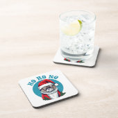 Dessous-de-verre Ho ho non - drôle de chat grumpy santa (Côté Droit)