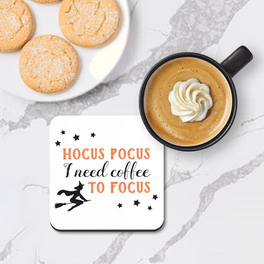 Dessous-de-verre Hocus Pocus Moderne Orange et Noir Halloween