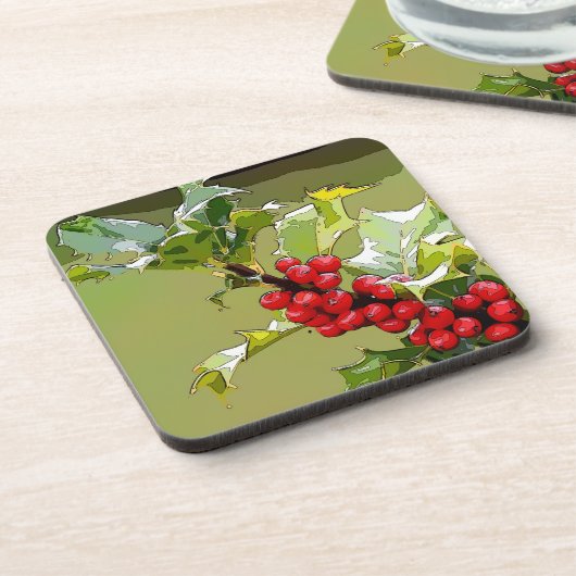 Dessous-de-verre Holly Berries 005 (Côté gauche)