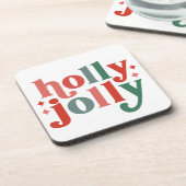 Dessous-de-verre Holly Jolly - Typographie des Fêtes Rétro (Côté gauche)