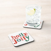 Dessous-de-verre Holly Jolly - Typographie des Fêtes Rétro (Côté Droit)