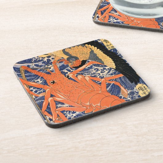 Dessous-de-verre Homard et oiseaux japonais vintages (Côté gauche)