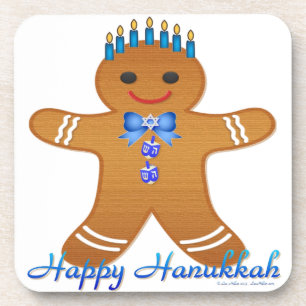 Dessous-de-verre Homme en pain d'épice de Hanukkah Menorah