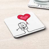 Dessous-de-verre Homme et coeur (Côté gauche)