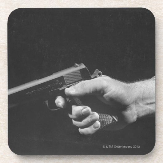 Dessous-de-verre Homme tenant l'arme à feu (Devant)