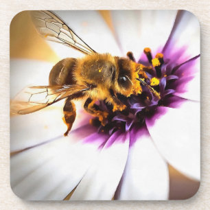 Dessous-de-verre Honey Bee Sur L'Art Acrylique Africain Daisy