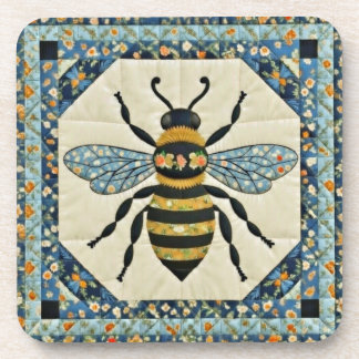Dessous-de-verre Honeybee Blue Boarder Quilt