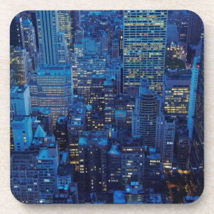 Dessous-de-verre Horizon de NYC, vue courbe au crépuscule