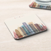 Dessous-de-verre Horizon de ville de Detroit, Michigan | (Côté gauche)