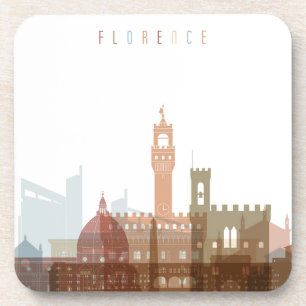 Dessous-de-verre Horizon de ville de Florence, Italie
