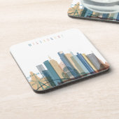 Dessous-de-verre Horizon de ville de Melbourne, Australie | (Côté gauche)