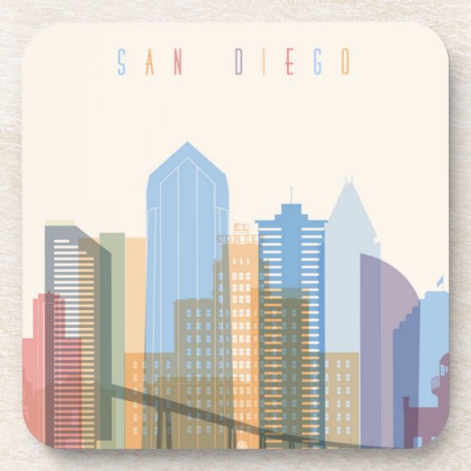 Dessous-de-verre Horizon de ville de San Diego (Devant)