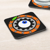 Dessous-de-verre Horloge orange (Côté gauche)