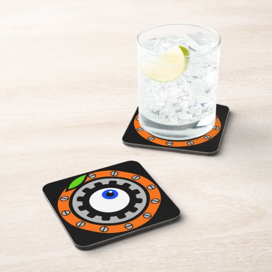 Dessous-de-verre Horloge orange (Côté Droit)
