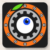 Dessous-de-verre Horloge orange (Devant)