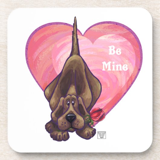 Dessous-de-verre Hound Dog Valentine's Day (Devant)