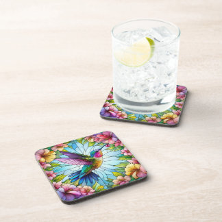 DESSOUS-DE-VERRE HUMMINGBIRDS EN VERRE CLAIREMENT COULEUR