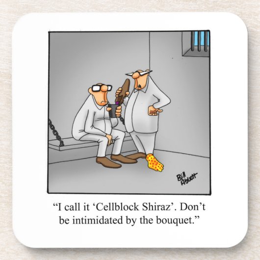 Dessous-de-verre Humour Hilarious "Cellblock Shiraz" Dessous de ver (Devant)