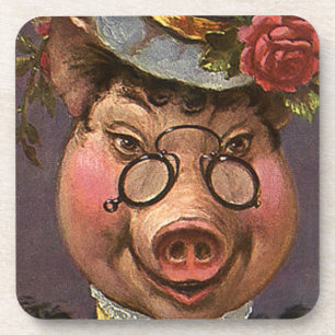 Dessous-de-verre Humour Vintage, Dame de Victoria Cochon Silule et