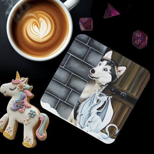 Dessous-de-verre Husky Chig White Dragon Adventure