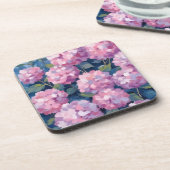Dessous-de-verre Hydrangeas Florales Rose Tendre (Côté gauche)