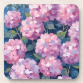 Dessous-de-verre Hydrangeas Florales Rose Tendre (Devant)