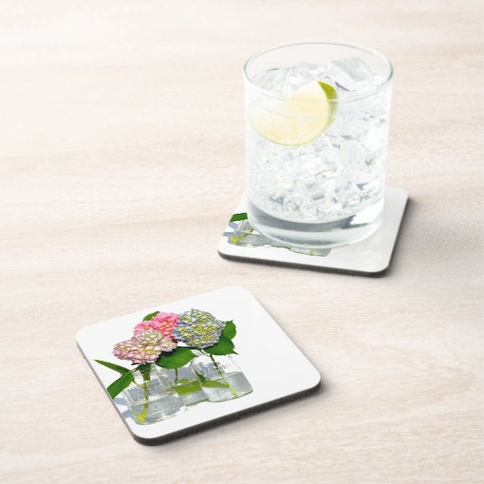 Dessous-de-verre hydrangées et jarre de mason (Côté Droit)