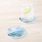 Dessous de verre hydrographique du pont Mackinac (Côté)