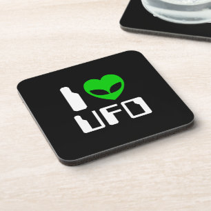 Dessous-de-verre I Alien Heart UFO
