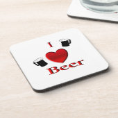 Dessous-de-verre I Heart Beer Design (Côté gauche)
