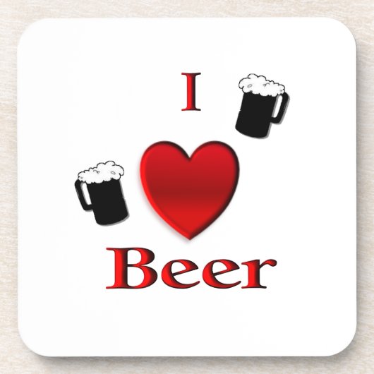 Dessous-de-verre I Heart Beer Design (Devant)