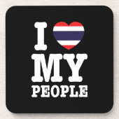 Dessous-de-verre I Heart (Love) My Thai People (Devant)