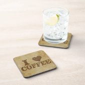 Dessous-de-verre I Love Coffee Beverage Coaster (Côté Droit)
