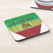 Dessous-de-verre I Love Heart Ethiopie : Drapeau Art Motif (Côté gauche)