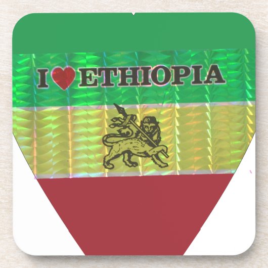 Dessous-de-verre I Love Heart Ethiopie : Drapeau Art Motif (Devant)