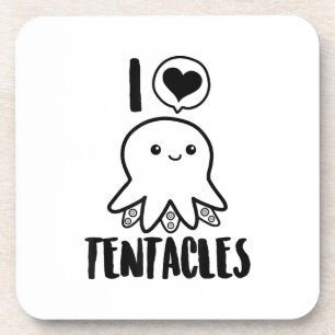 Dessous-de-verre I Love Tentacles T-shirt Cute Octopus Tee