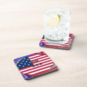 Dessous-de-verre I Love U.S.A. Swirl : Patriotic Heart Art Imprimer (Côté Droit)