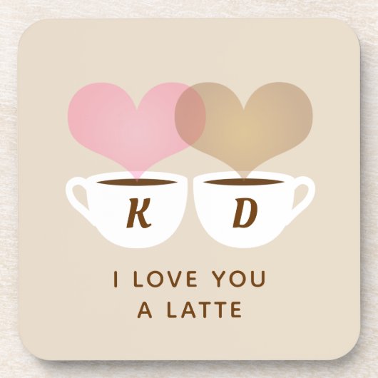 Dessous-de-verre I Love You A Latte Custom Monogram (Devant)