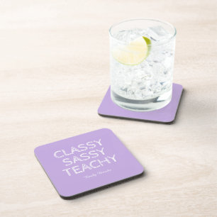 Dessous-de-verre Idée de cadeau personnalisé violet pour enseignant