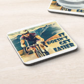 Dessous-de-verre Il ne devient pas plus facile de faire du vélo (Côté gauche)