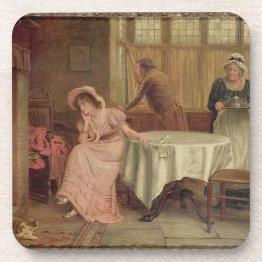 Dessous-de-verre "Il viennent ?" (huile sur la toile) (Devant)