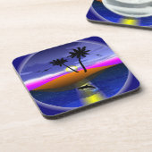 DESSOUS-DE-VERRE ÎLE TROPICALE (Côté gauche)