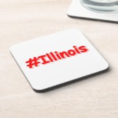 Dessous-de-verre "#Illinois" Joli Design. Commandez dès maintenant  (Côté gauche)