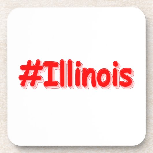 Dessous-de-verre "#Illinois" Joli Design. Commandez dès maintenant  (Devant)