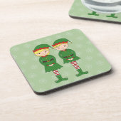 Dessous-de-verre illusima Christmas Elves Snowflakes Green (Côté gauche)