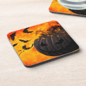 Dessous-de-verre Illustration citrouille éffrayant et chauves-souri (Côté gauche)