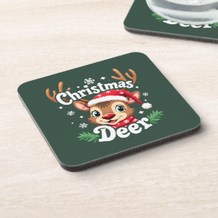 Dessous-de-verre Illustration de cerf de Noël mignon